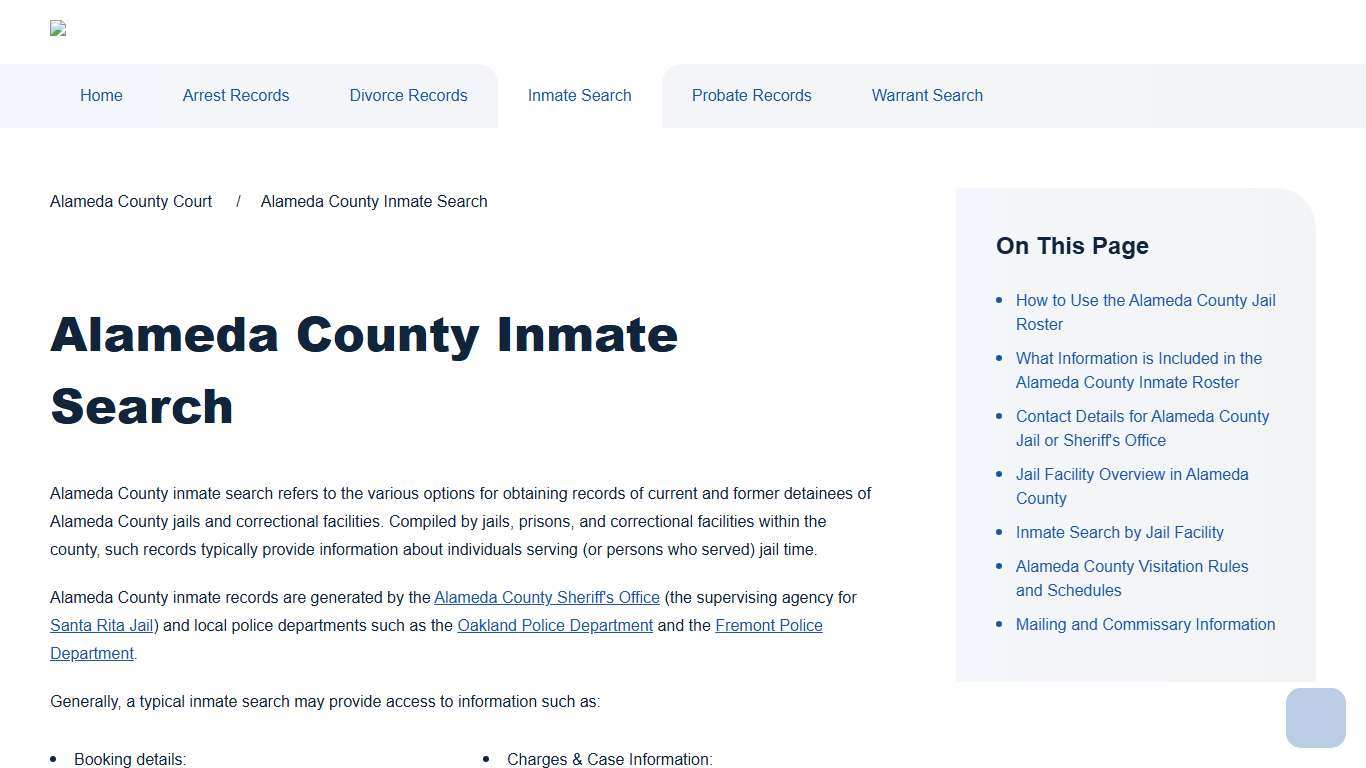 Alameda County Inmate Search | Alameda County Court